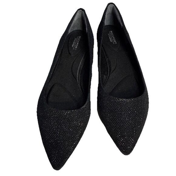Rockport Total Motion Adelyn Ballet Flats, Women's 6.5, Black Sparkle MSRP $120 - Picture 1 of 9